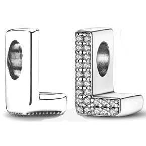 Prívesok Striebro 925 Abeceda písmeno L, korálik na náramok