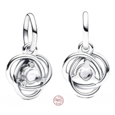 Prívesok zo striebra 925 číry zirkón kruh večnosti apríl, prívesok na náramku symbol Prívesok zo striebra 925 číry zirkón kruh večnosti apríl, prívesok na náramku symbol