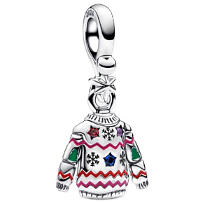 Charm Vánoční svetr - Milý Ježíšku, příští rok budu hodný! 2024, přívěsek na náramek vánoce