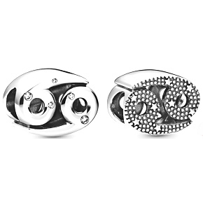 Prívesok Striebro 925 Znamenie zverokruhu Šumivé Rak, korálik na náramok