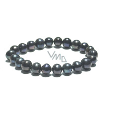 Perla čierna náramok elastický prírodný, guľôčka 9 mm / 16 - 17 cm, symbol ženskosti, prináša obdiv Perla čierna náramok elastický prírodný, guľôčka 9 mm / 16 - 17 cm, symbol ženskosti, prináša obdiv