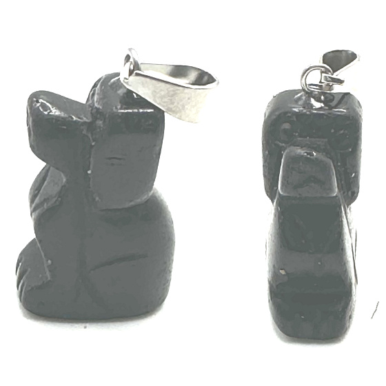 Onyx Pes prívesok prírodný kameň, ručne brúsená figúrka 1,8 x 2,5 x 8 mm, kameň životnej sily