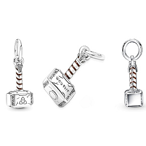 Striebro 925 Marvel The Avengers, Thorovo kladivo, prívesok na náramok