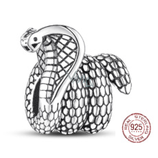 Prívesok Striebro 925 Cobra snake, korálik na náramku zviera Prívesok Striebro 925 Cobra snake, korálik na náramku zviera
