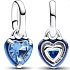 Šarm Striebro 925 Blue Heart - Mini medailón, prívesok na náramok lásky