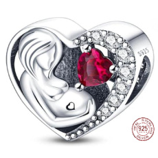 Prívesok Striebro 925 Tehotenské korálky na náramku rodina