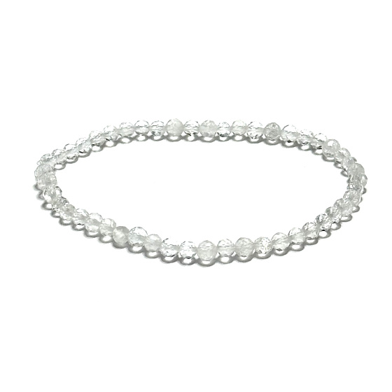 Krištáľ náramok elastický fazet prírodný kameň 3mm / 16 - 17cm, kameň kameňov
