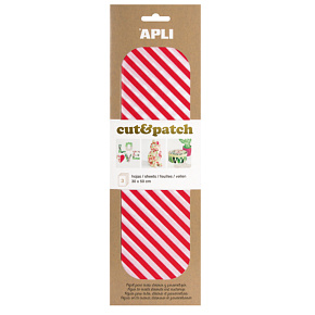 Apli Cut & Patch papier na servítkovú techniku Červenobiele pruhy 30 x 50 cm 3 kusy