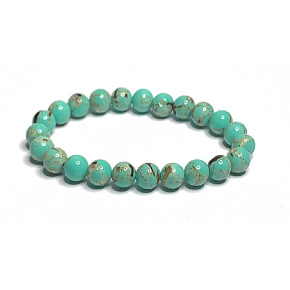 Tyrkenit zelenomodrý elastický náramok, guľôčka 8 mm / 16-17 cm, kameň mladých ľudí, ktorí hľadajú životný cieľ Tyrkenit zelenomodrý elastický náramok, guľôčka 8 mm / 16-17 cm, kameň mladých ľudí, ktorí hľadajú životný cieľ