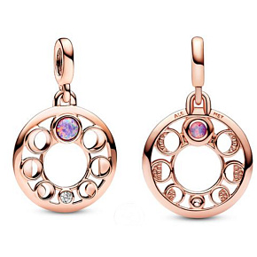 Strieborný 925 šarm Fáza mesiaca - Mini medailón, prívesok na náramok, vesmír