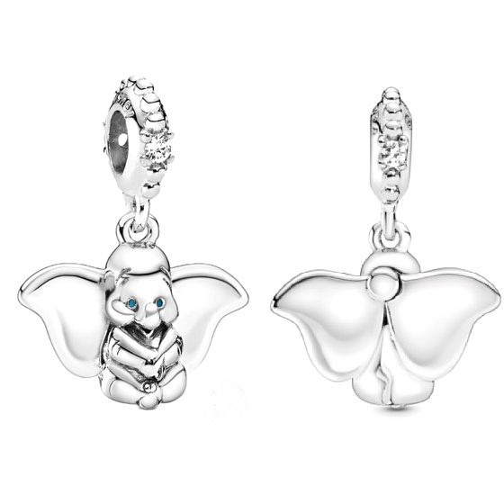 Charm Striebro 925 Disney Slon Dumbo, prívesok na náramok rozprávka