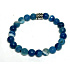 Achát modrý fazetový náramok elastický prírodný kameň, guľa 8 mm / 16 - 17 cm