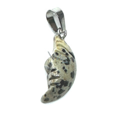 Jaspis Dalmatín Mesiac prívesok prírodný kameň, ručne brúsená figúrka 2,2 x 10 mm, kameň pozitívnej energie Jaspis Dalmatín Mesiac prívesok prírodný kameň, ručne brúsená figúrka 2,2 x 10 mm, kameň pozitívnej energie