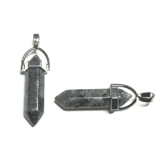 Labradoritové kyvadlo prívesok šesťuholník prírodný kameň 41 x 13 mm, kameň transformácie Labradoritové kyvadlo prívesok šesťuholník prírodný kameň 41 x 13 mm, kameň transformácie