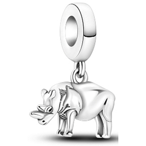 Prívesok zo striebra 925 Rhino, prívesok na náramok pre zvieratá