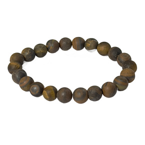 Tygří oko matný náramek elastický přírodní kámen, kulička 8 mm / 16 - 17 cm, kámen slunce a země, přináší štěstí a bohatství