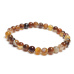 Agátový náramok z hnedej čipky elastický prírodný kameň, korálik 6 mm / 16-17 cm, dodáva pevnosť