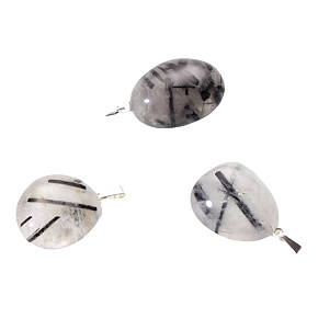 Krištáľ s turmalínom Prívesok Tumbler prírodný kameň, 2,2-3 cm, 1 kus, kameň kamene