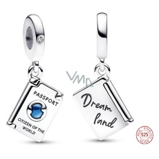 Strieborný prívesok 925 Pas s kubickými zirkónmi, otvárateľný cestovný náramok