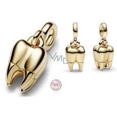 Prívesok Striebro 925 Zlatý zub - Mini medailón, prívesok Náramok Zaujímavosti Prívesok Striebro 925 Zlatý zub - Mini medailón, prívesok Náramok Zaujímavosti