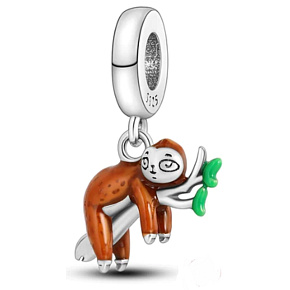 Prívesok zo striebra 925 Sloth, prívesok na náramok so zvieratami