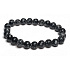 Obsidiánové vločky náramok elastický prírodný kameň, korálik 8 mm / 16-17 cm, záchranný kameň