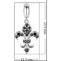 Prívesok zo striebra 925 Ľalia s čiernym zirkónom, prívesok na náramku symbol