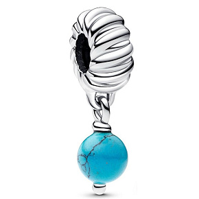 Charm Mini medailon - Tyrkysově zbarvený visací přívěsek na náramek symbol Charm Mini medailon - Tyrkysově zbarvený visací přívěsek na náramek symbol