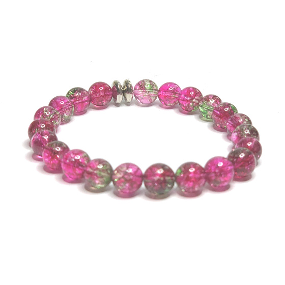 Kremenný červený náramok elastický prírodný kameň, korálik 8 mm / 16-17 cm, najdokonalejší liečiteľ