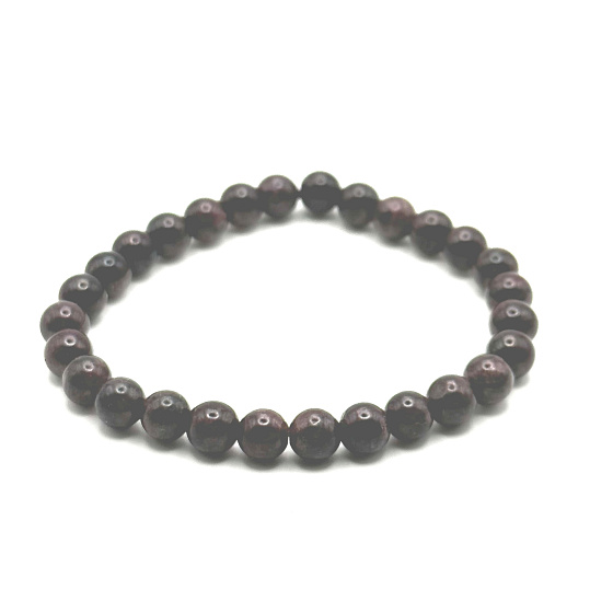Almadín - Granátový náramok elastický prírodný kameň, guľôčka 4 mm / 16 - 17 cm