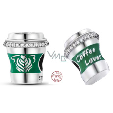 Prívesok Striebro 925 Pre milovníkov kávy - šálka kávy, korálik na náramok, jedlo a pitie Prívesok Striebro 925 Pre milovníkov kávy - šálka kávy, korálik na náramok, jedlo a pitie