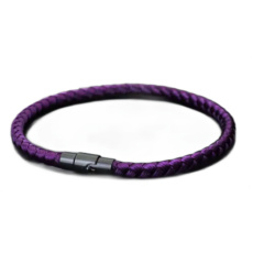 Lanový Magnetický náramek – fialový 21,5 cm x 4 mm, unisex
