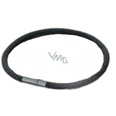 Lanový Magnetický náramek černý, 19,5 cm x 4 mm, unisex Lanový Magnetický náramek černý, 19,5 cm x 4 mm, unisex