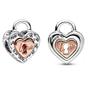 Striebro 925 Visiaci zámok ako deliteľný, korálik na náramku love