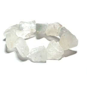 Krištáľ náramok elastický surový prírodný kameň 2 - 2,5 cm / 16 - 17cm, kameň kameňov