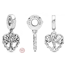 Striebro 925 Srdce s rodokmeňom, prívesok rodinného náramku