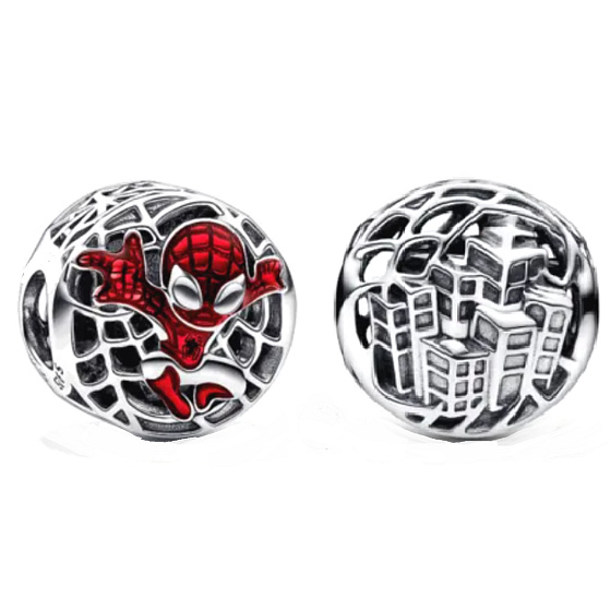 Prívesok Striebro 925 Marvel Spiderman nad mestom, korálik na náramok