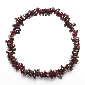 Granátový náramok elastický sekaný prírodný kameň 19 cm, kameň ohňa, lásky