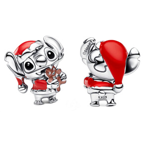 Charm Sterlingové stříbro 925 Disney Lilo & Stitch - Stitch, vánoční kouzlo, radost a přátelství, korálek na náramek, film