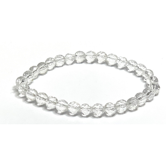 Crystal Aqua aura angel facet náramok elastický prírodný kameň, korálik 6 mm / 16 - 17 cm, kameň
