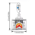 Charm Sterlingové stříbro 925 Teplo domova, krb – klid, bezpečí a návrat k sobě přívěsek na náramek rodina