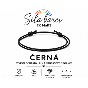 Šňůrkový náramek Síla barev – Černá | Symbol ochrany, síly a nadčasové elegance | nastavitelný