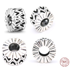 Prívesok Striebro 925 Dierované srdce nepravidelného tvaru, zátka, klip korálik na náramok lásky