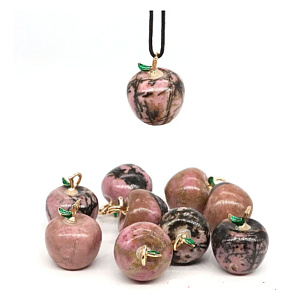 Rodonitový prívesok Jablko poznania, prírodný kameň 2,7 x 15 mm, ručne vyrezávaný, veľký liečiteľ sŕdc Rodonitový prívesok Jablko poznania, prírodný kameň 2,7 x 15 mm, ručne vyrezávaný, veľký liečiteľ sŕdc