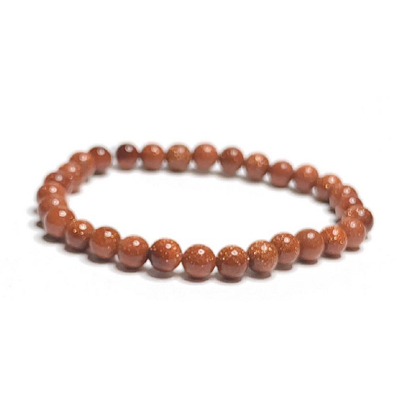 Goldstone zlatý náramek elastický, kulička 6 mm kámen ambicí