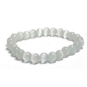 Ulexit / Náramok z mačacieho oka elastický prírodný kameň, guľôčka 8 mm / 16 - 17 cm