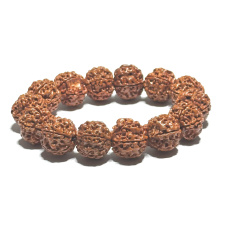 Rudraksha náramok elastický prírodný kameň, guľôčka 18 mm / 19 cm