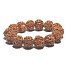 Rudraksha náramok elastický prírodný kameň, guľôčka 18 mm / 19 cm