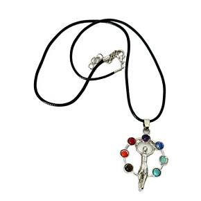 7 čaker přívěsek energetický - symbol Bohyně přírodní korálky 1 kus 7 čaker přívěsek energetický - symbol Bohyně přírodní korálky 1 kus