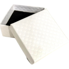 Krabička texturovaný papír s houbičkou na šperky bílá 7 x 7 x 3,5 cm